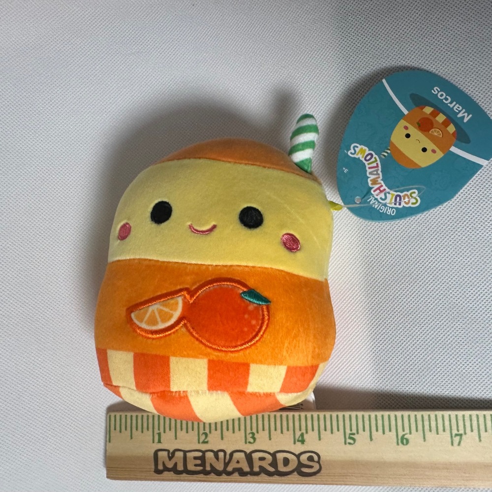 Squishmallows Marcos the Orange Juice 5 Inch Plush Food Squad NWT - Picture 8 of 8